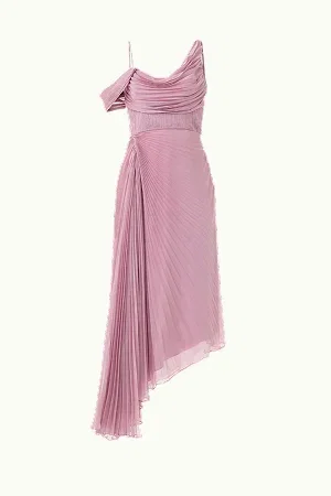 Joelle Pleated Draped Gown