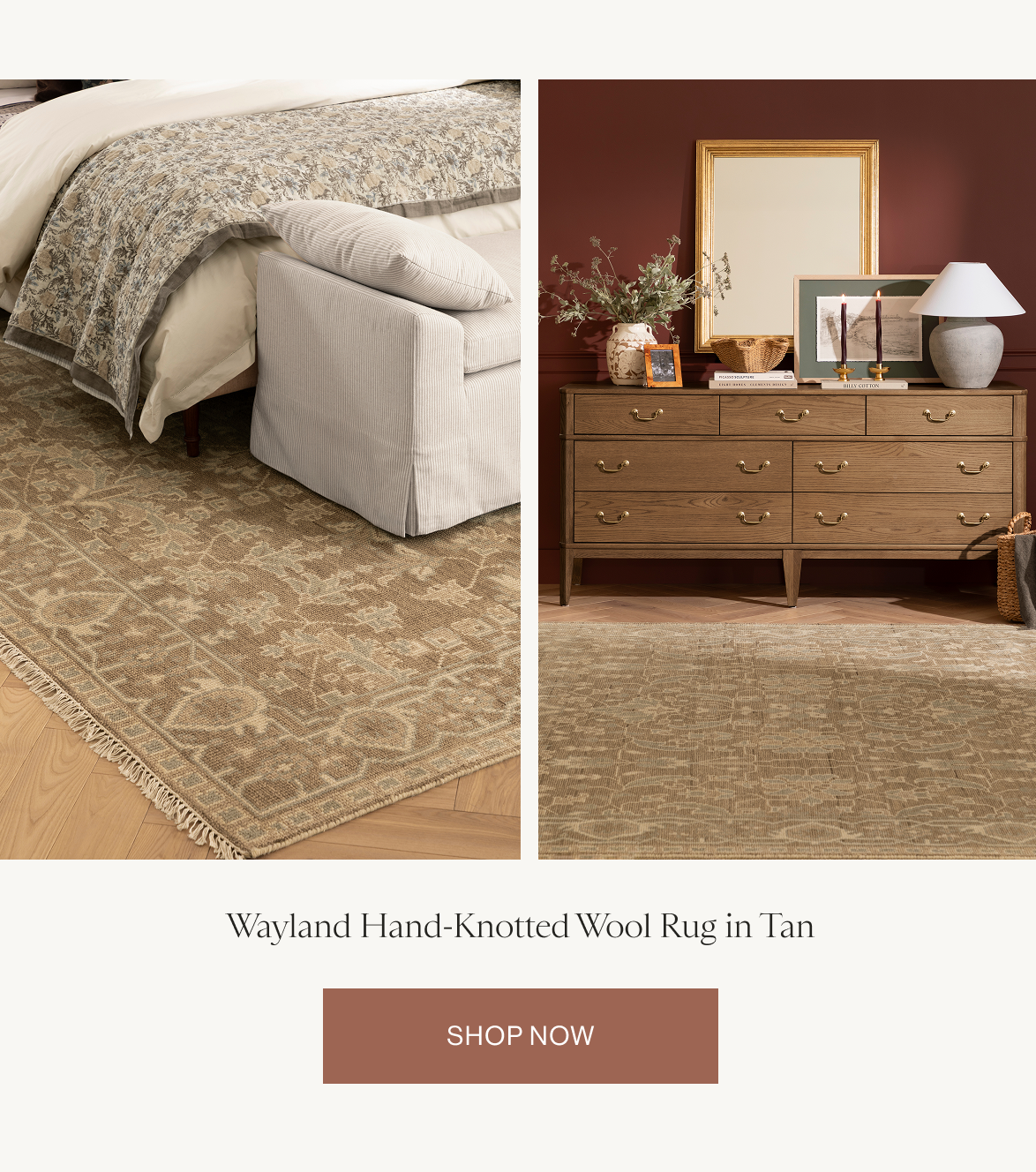 Wayland Hand-Knotted Wool Rug in Tan