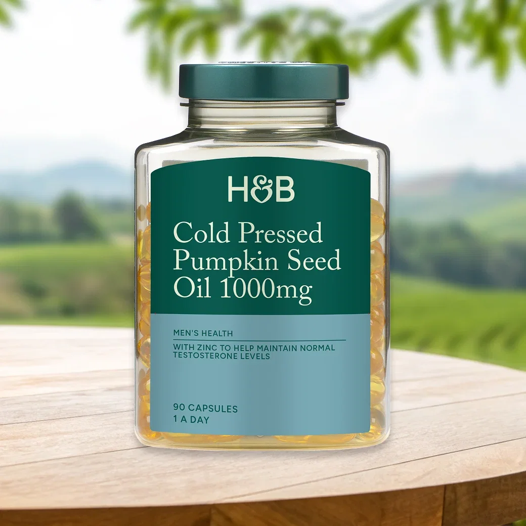 Holland & Barrett Cold Pressed Pumpkin Seed Oil 1000mg 90 Capsules