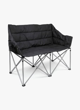 Padded Folding Double Camping Chair - Black