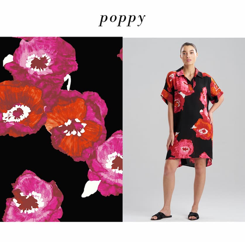 Relaxed styles you’ll want to wear 24/7. New Print: Poppy
