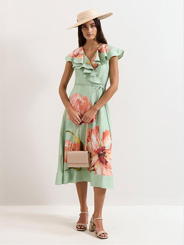 Matilda Green Floral Midi Dress