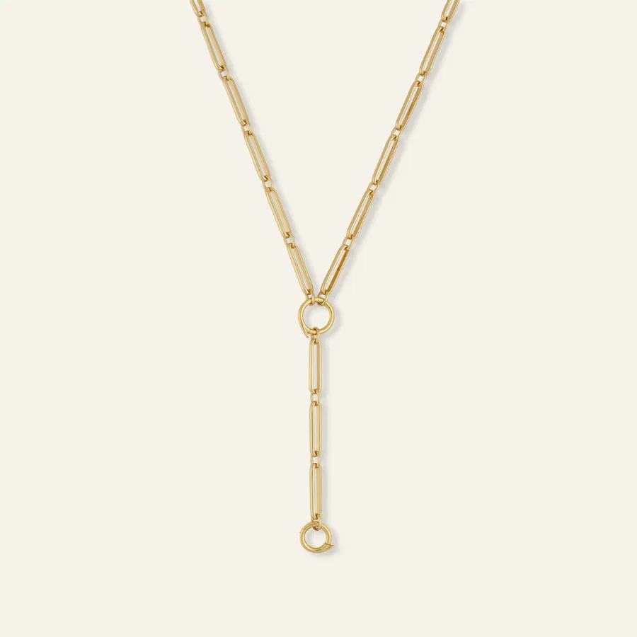 Image of Mixed Link Charm Clip Lariat Necklace