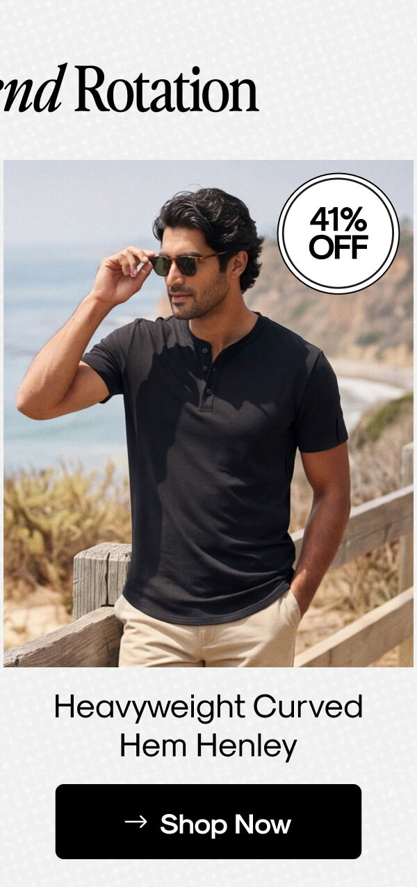 Heavyweight Curved Hem Henley