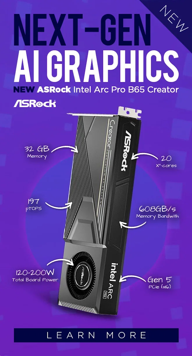 NEW ASRock Intel Arc Pro B65 Creator 32GB