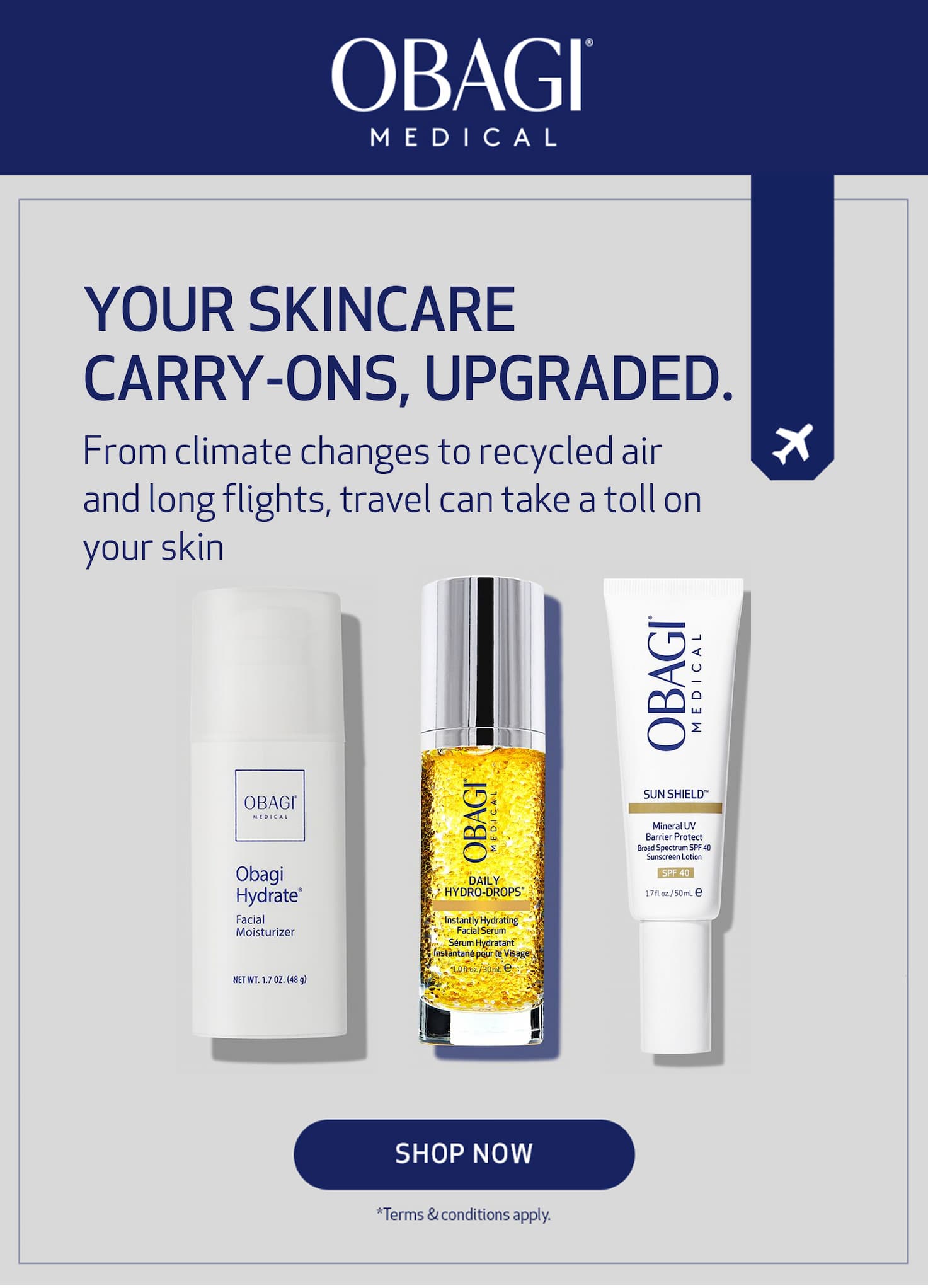your skincare carry-ons, upgrade. shop now