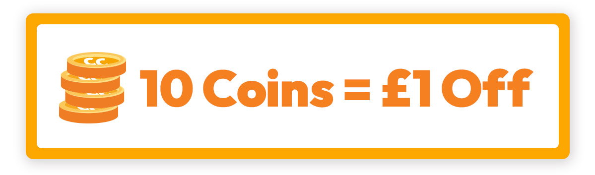 10 coins equals £1 off
