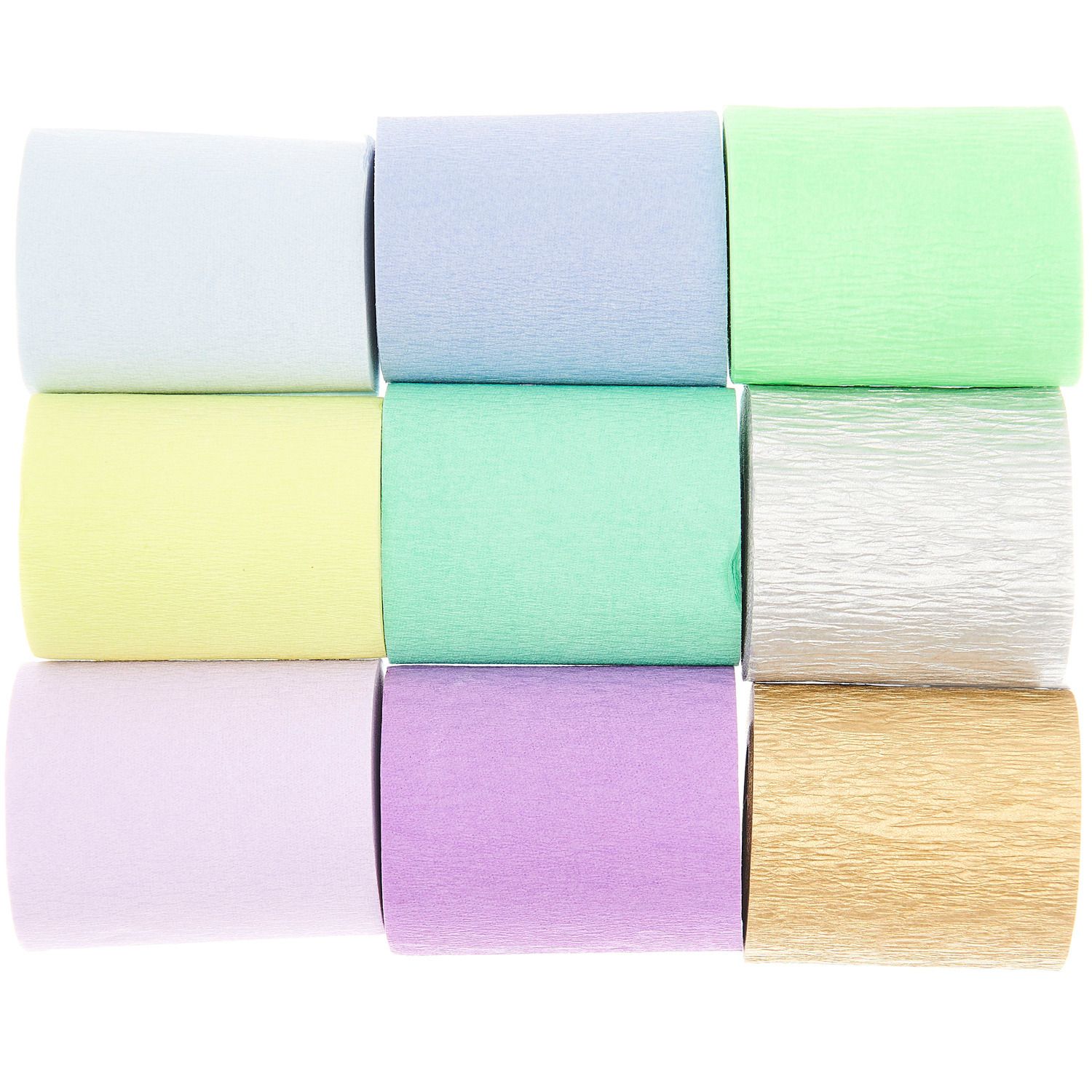 Kreppbänder Ozean Mix mit gold, Silber, lila, grün und gelb