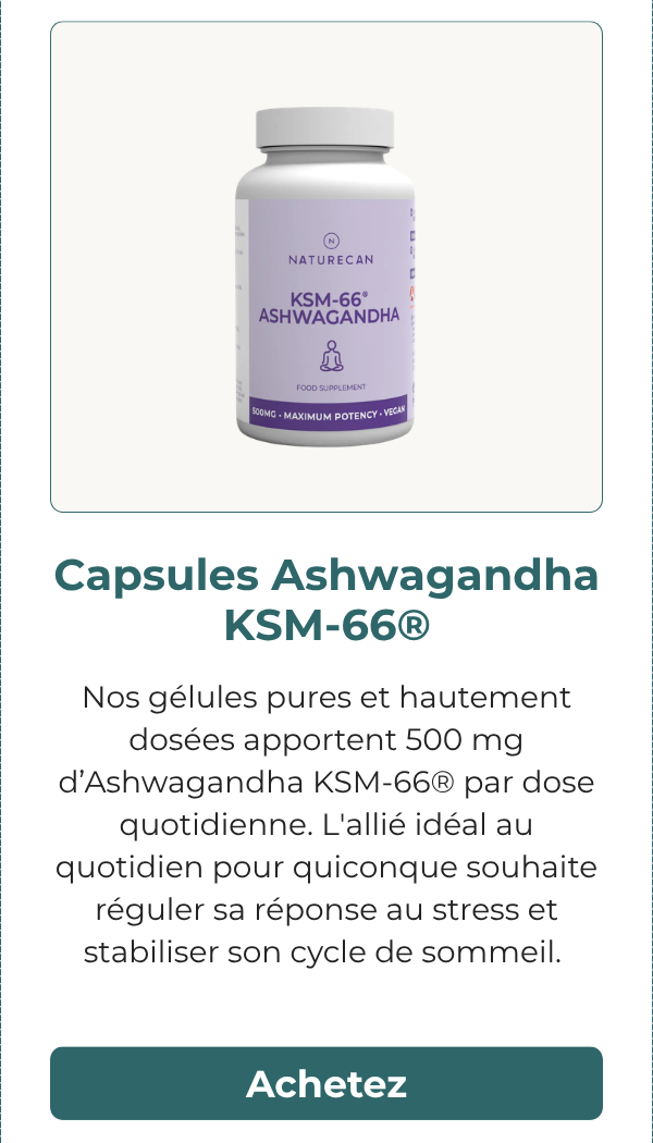 KSM-66 Ashwagandha Capsules - Pure capsules with 500mg KSM-66 per daily serving for stabilizing stress response