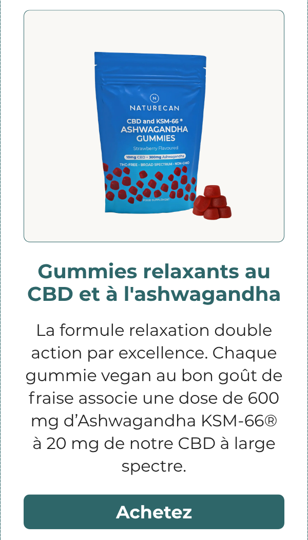 KSM-66 Ashwagandha & CBD Gummies - Strawberry, vegan gummies with a daily serving of 600mg KSM-66 and 20mg CBD