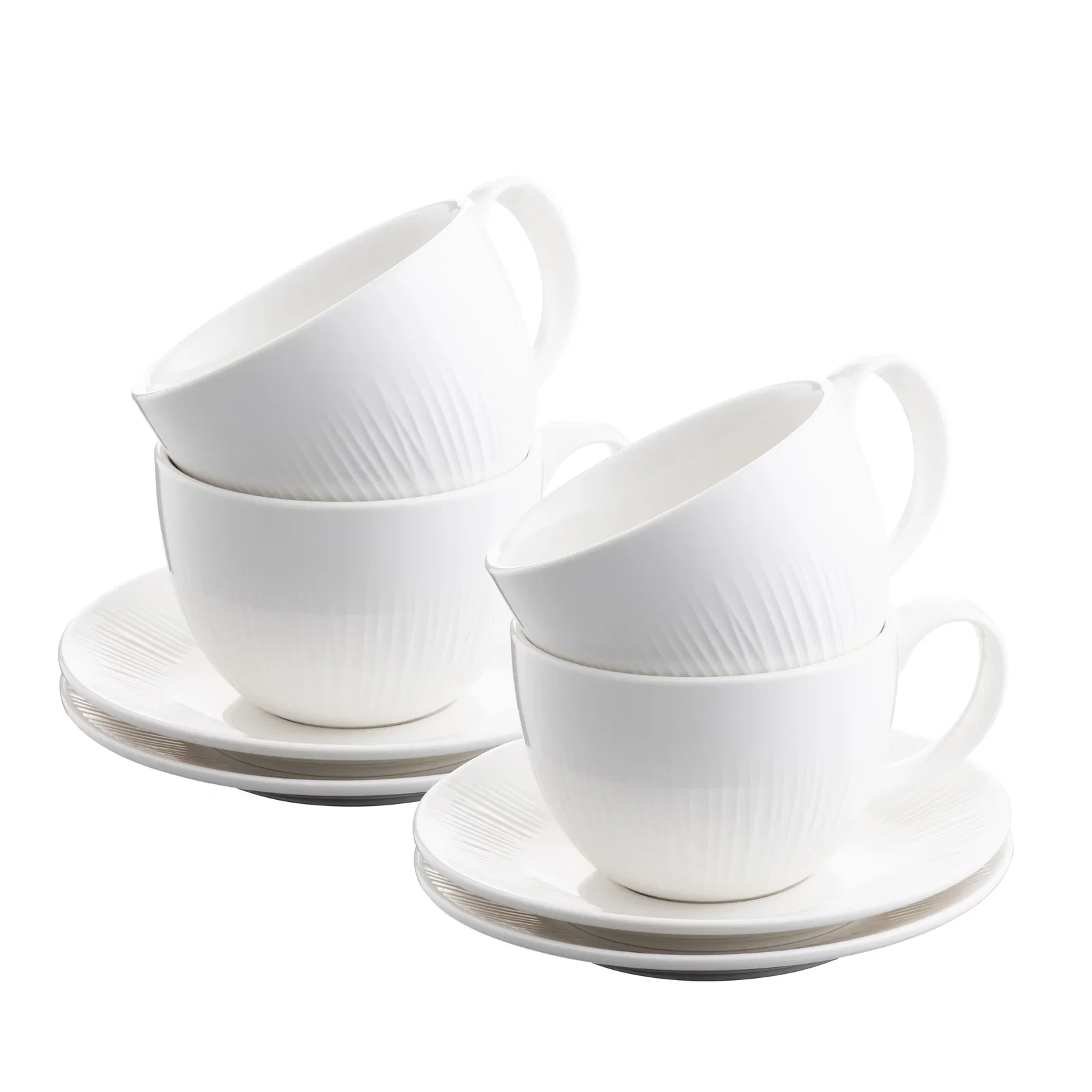 Image of Belleek Living Erne Cappuccino Cup & Saucer Set of 4