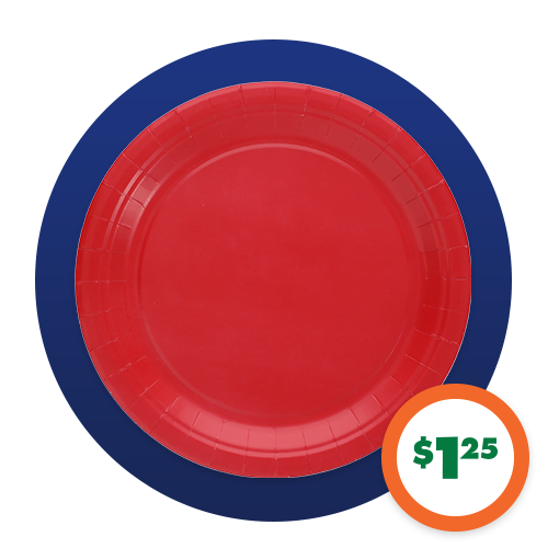 $1.25 24-ct. Red Paper Plates