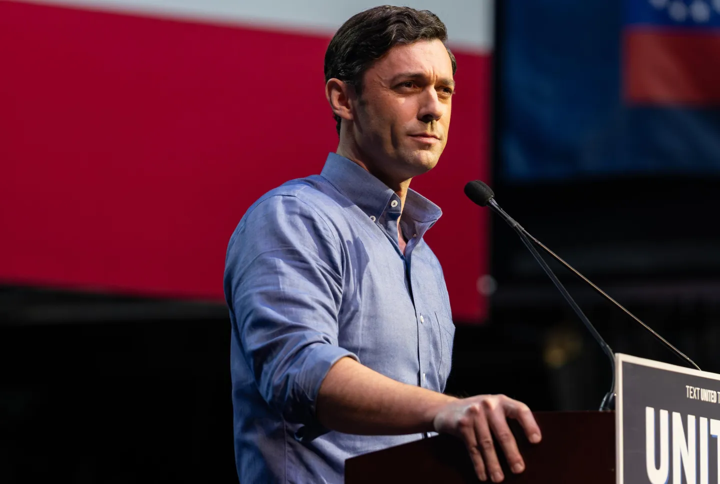 Senator Jon Ossoff, a Democrat from Georgia, during a campaign event at The Tabernacle in Atlanta, Georgia, on May 31, 2026. Ben Hendren/Bloomberg via Getty Images