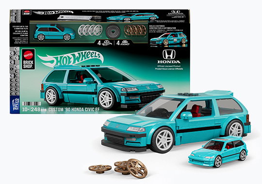 Mattel Brick Shop Hot Wheels Speed Series Custom 90 Honda Civic EF Building Set