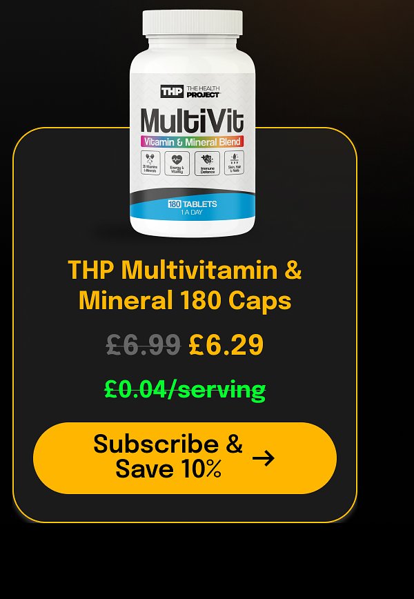 THP Multivitamin & Mineral 180 Caps £6.99 £6.29 £0.04/serving Subscribe & Save 10%