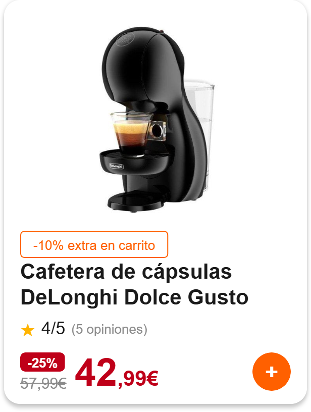 Cafetera de cápsulas DeLonghi Dolce Gusto