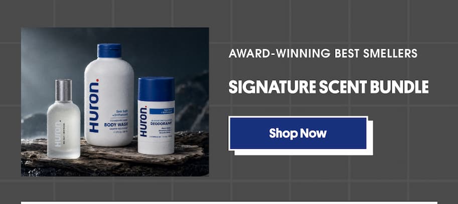 Award-winning best smellers. Signature Scent Bundle. CTA: Shop Now.
