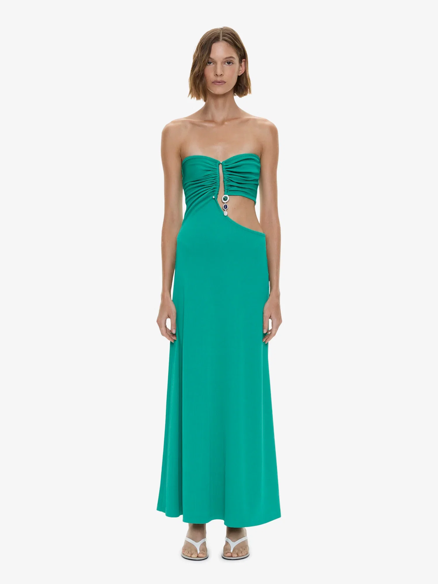 Image of Droplet Crystal Pendant Strapless Dress