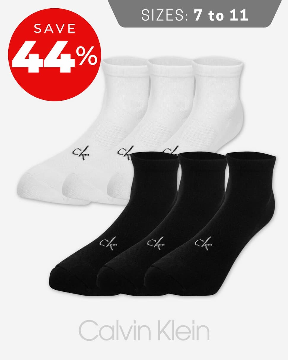 Calvin Klein Mens 2026 Golf 1/4 (3 Pairs) Coolmax Ventilated Socks
