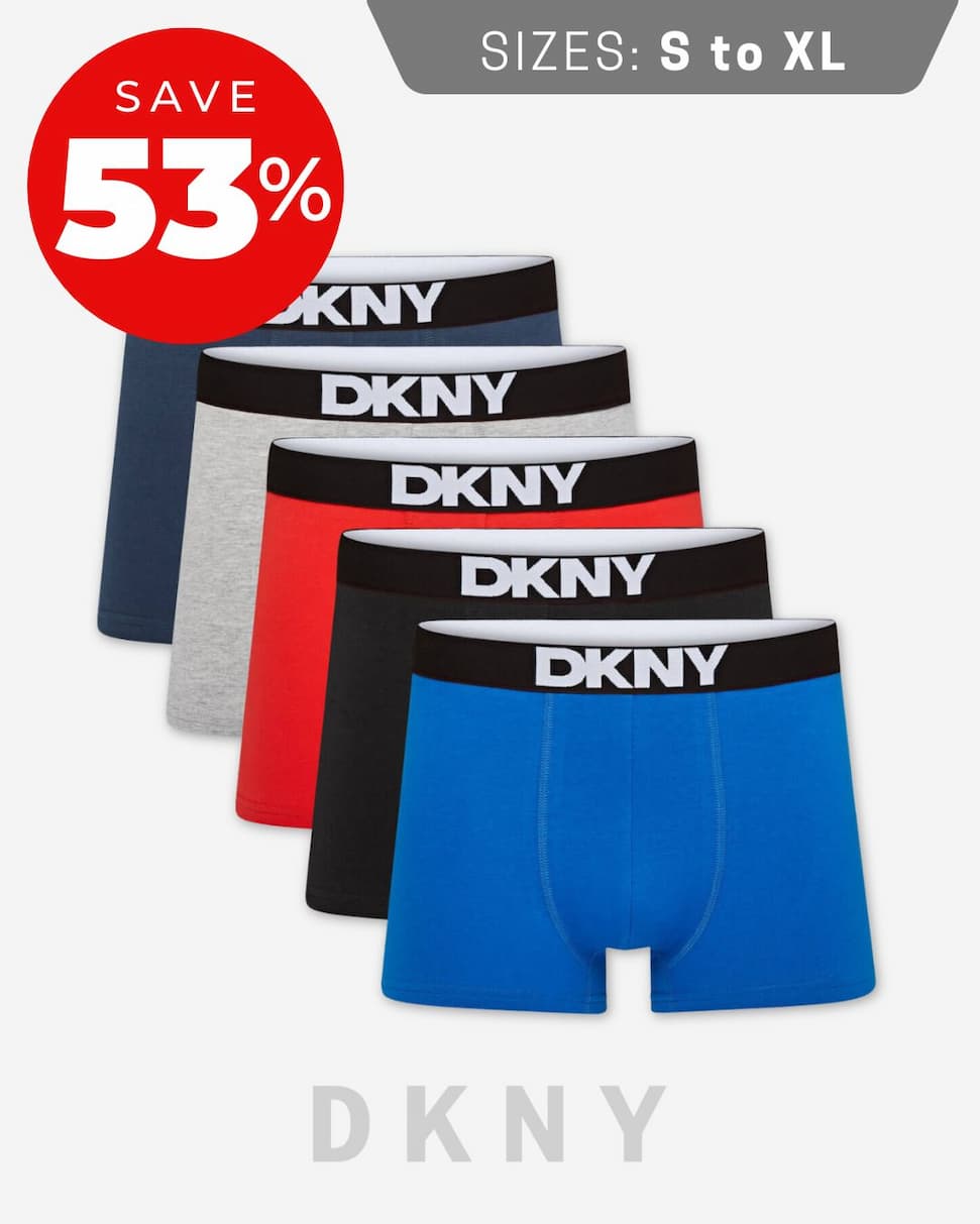 DKNY Mens Walpi Soft Breathable Fitted 5 Pack Boxer Briefs