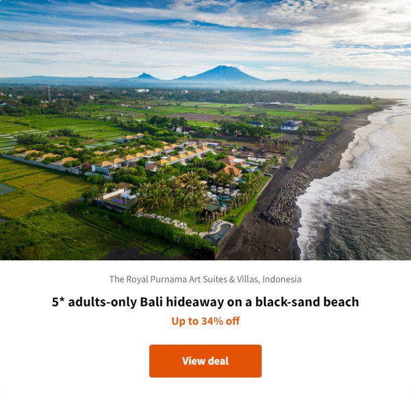 5* adults-only Bali hideaway on a black-sand beach