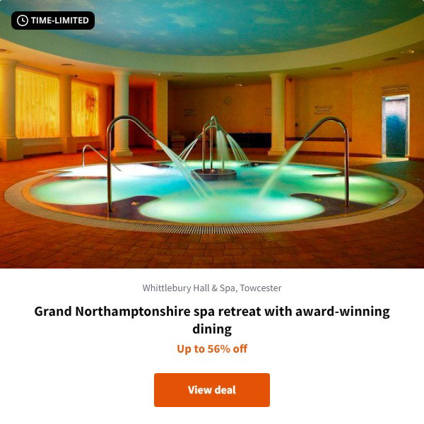 Grand Northamptonshire spa retreat with award-winning dining