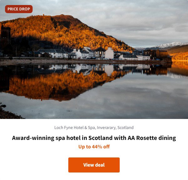 Award-winning spa hotel in Scotland with AA Rosette dining