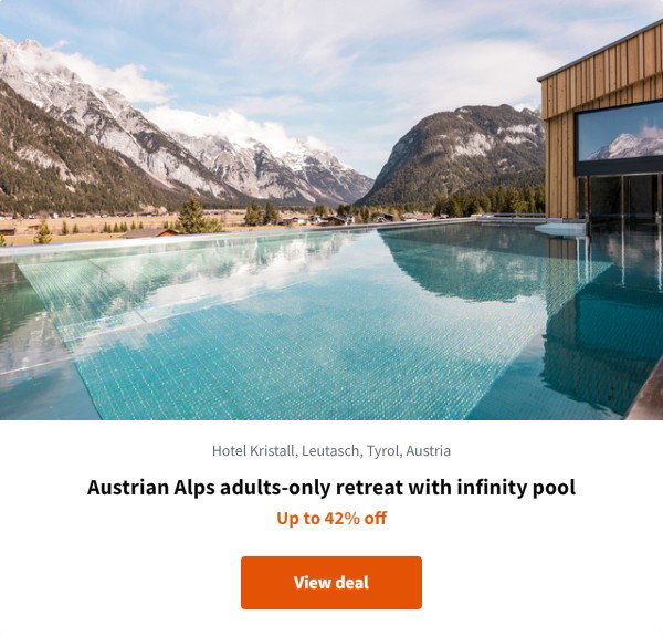 Austrian Alps adults-only retreat with infinity pool
