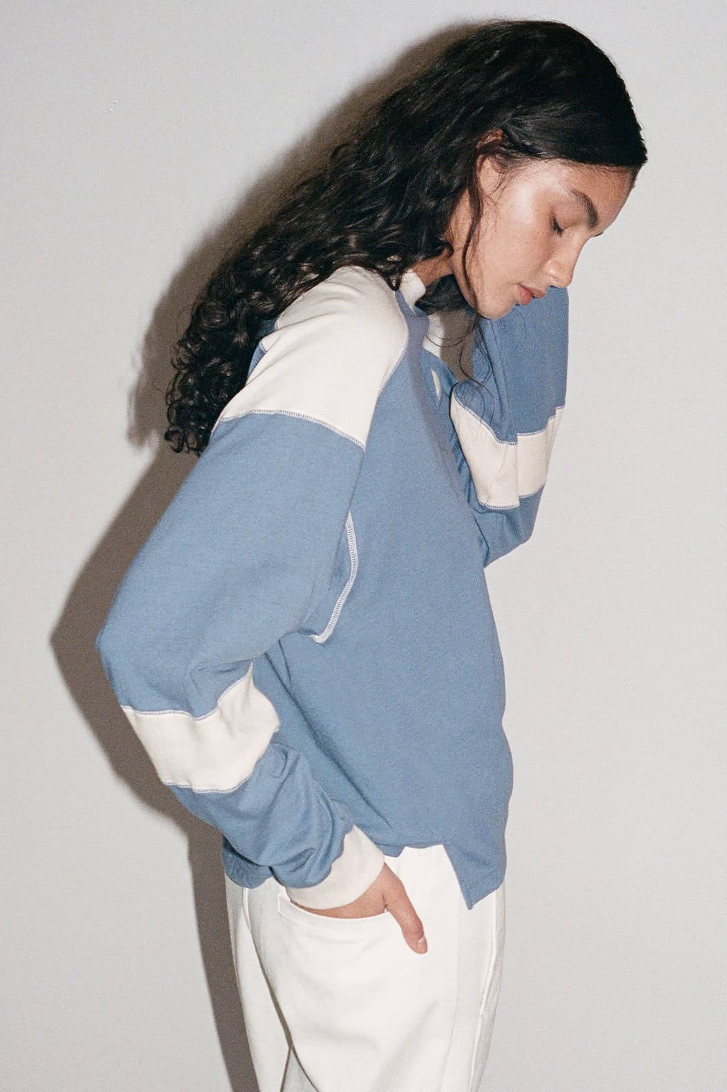 Long Sleeve Slouch Paneled T-Shirt