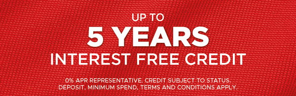 up to 5 years interest free credit