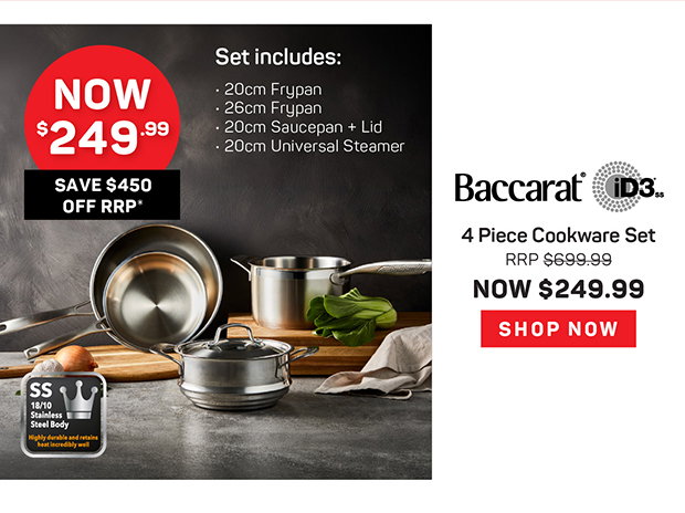 Baccarat iD3 Stainless Steel 4 Piece Cookware Set