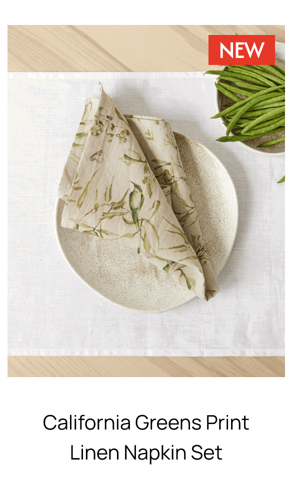 California Greens Print Linen Napkin Set
