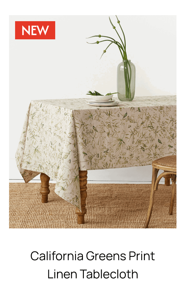California Greens Print Linen Tablecloth