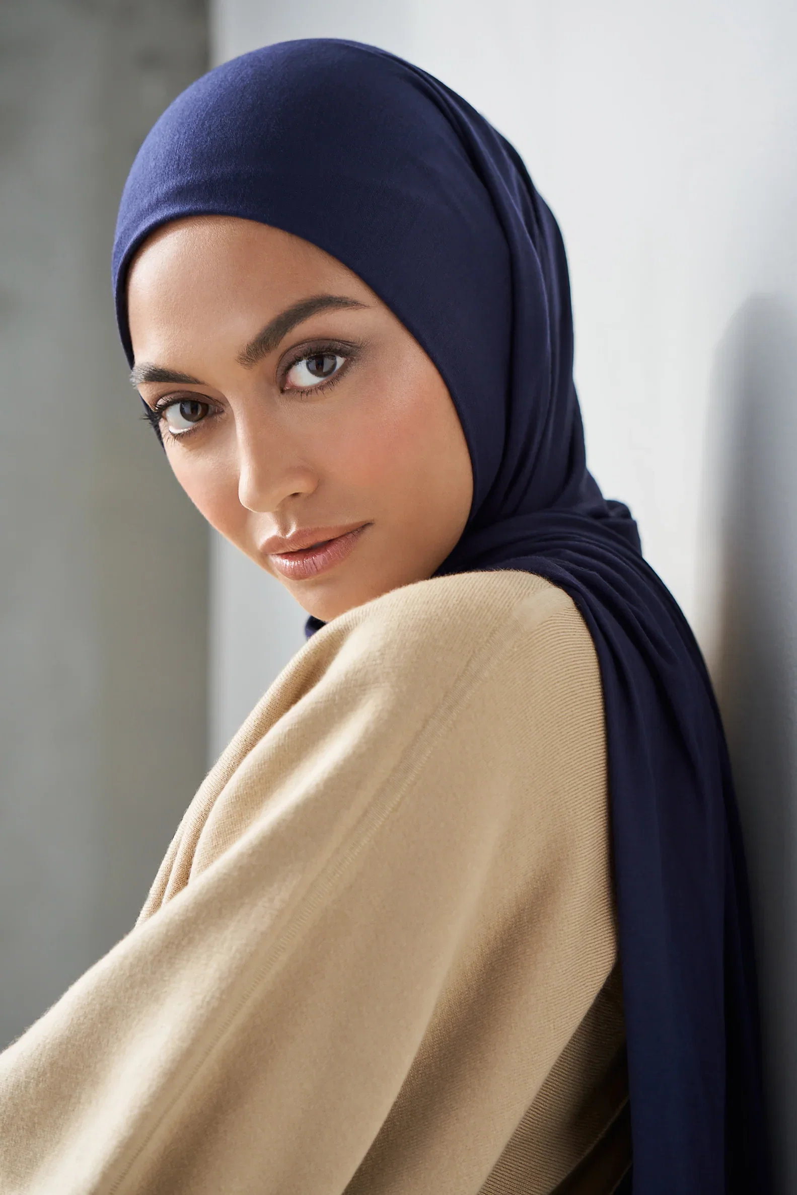 Image of Premium Jersey Hijab - Navy