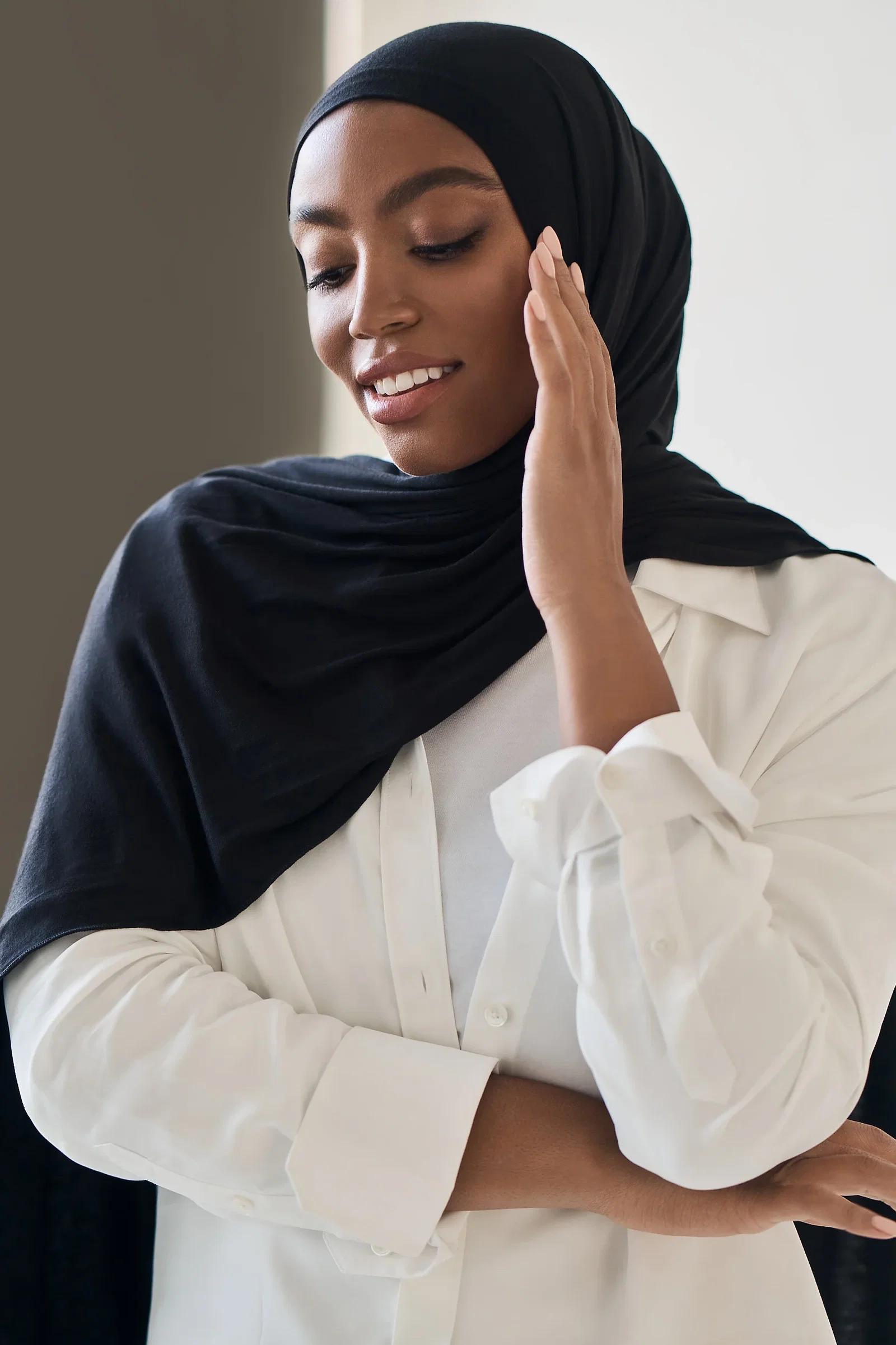 Image of Premium Jersey Hijab - Jet Black