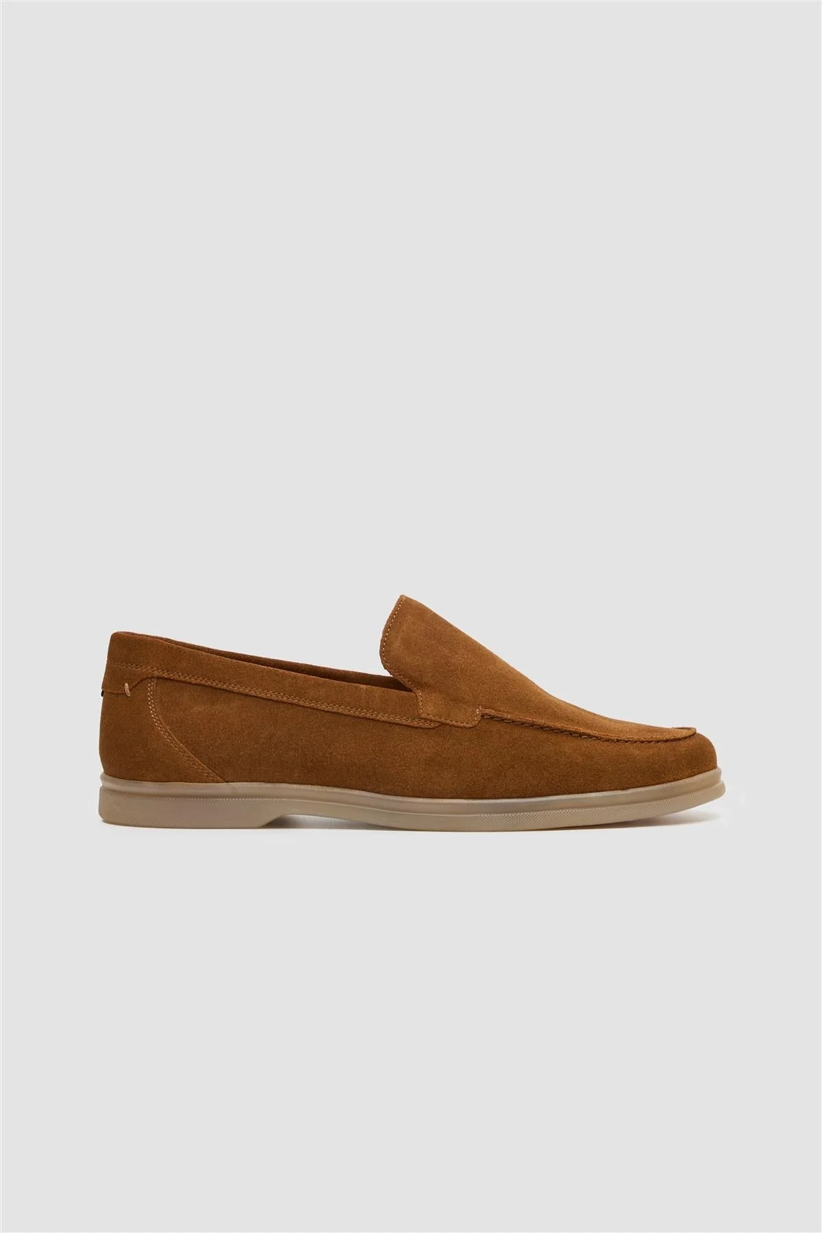 Image of Breezy Tan Slip-On Suede Loafers