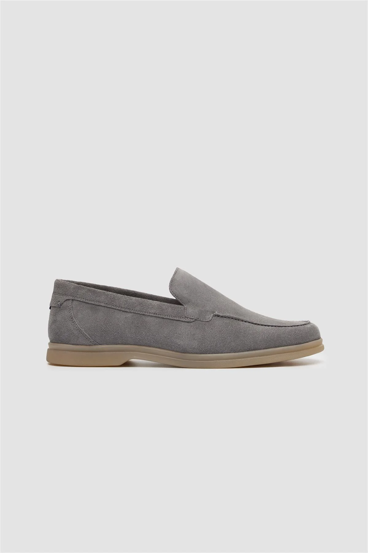 Image of Breezy Grey Slip-On Suede Loafers
