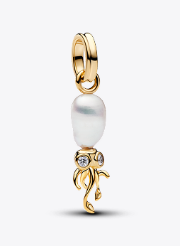 Treated Freshwater Cultured Baroque Pearl Squid Dangle Charm