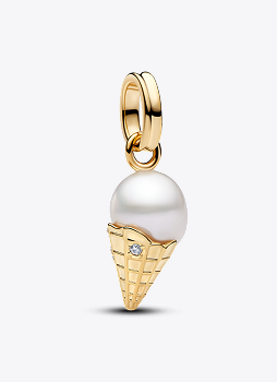 Treated Freshwater Cultured Baroque Pearl Ice Cream Dangle Charm