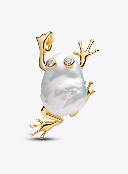 Treated Freshwater Cultured Baroque Pearl Frog Dangle Charm