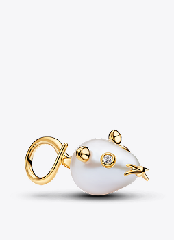 Treated Freshwater Cultured Baroque Pearl Mouse Dangle Charm