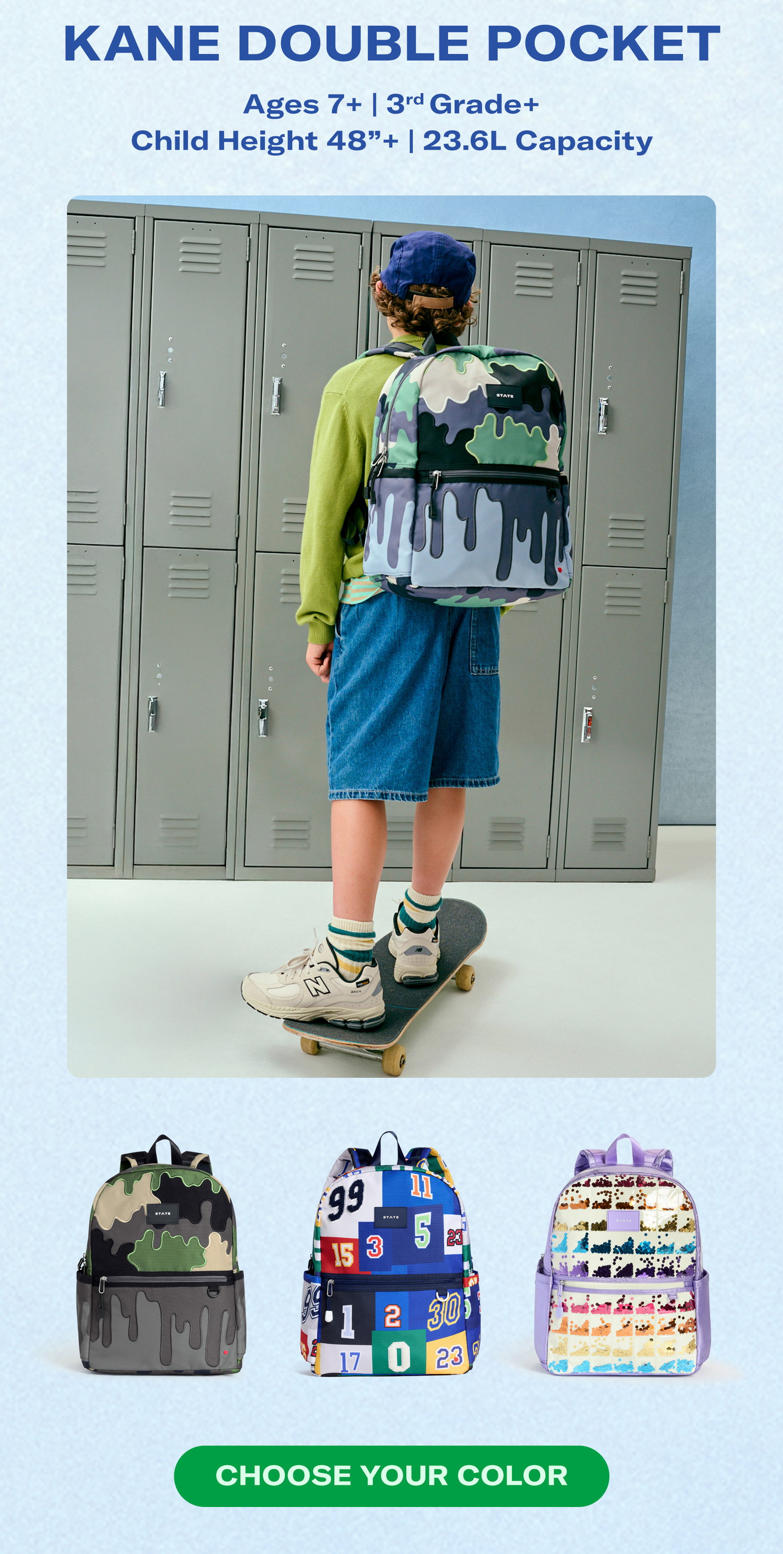 Kane Double Pocket : Ages 7+
