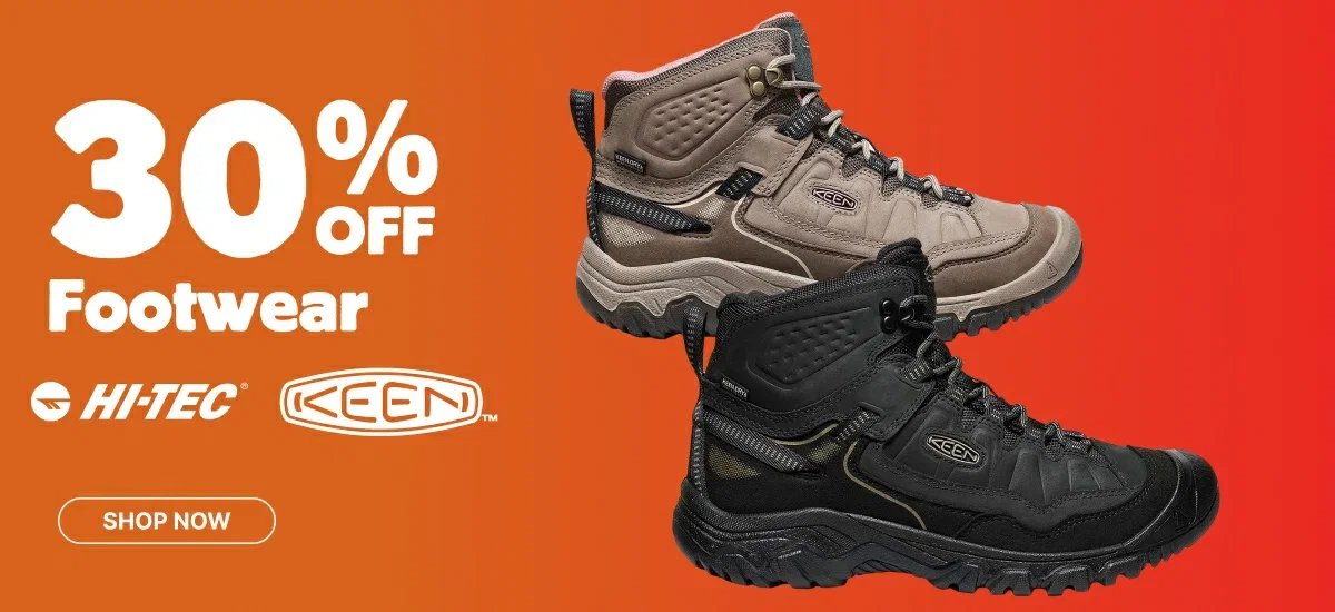 30% off footwear by Hi-tec & Keen