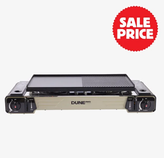 Dune 4WD Double Burner Butane Stove with hotplate