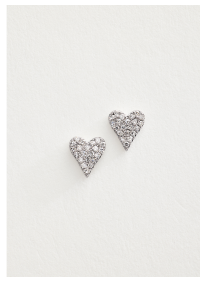Heart Earrings With Round Diamonds In 14K White Gold By James Allen