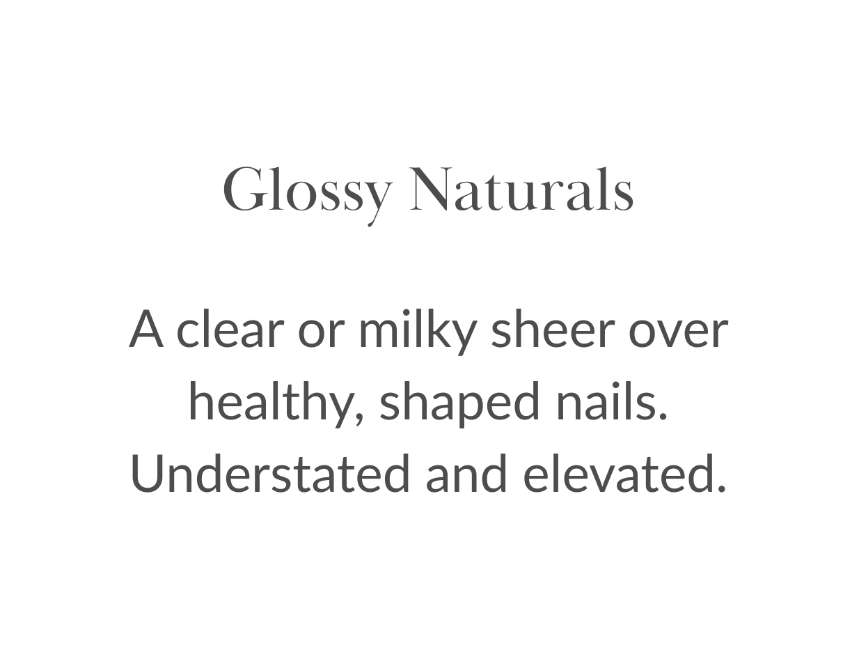 glossy natural nail manicure, clean formula