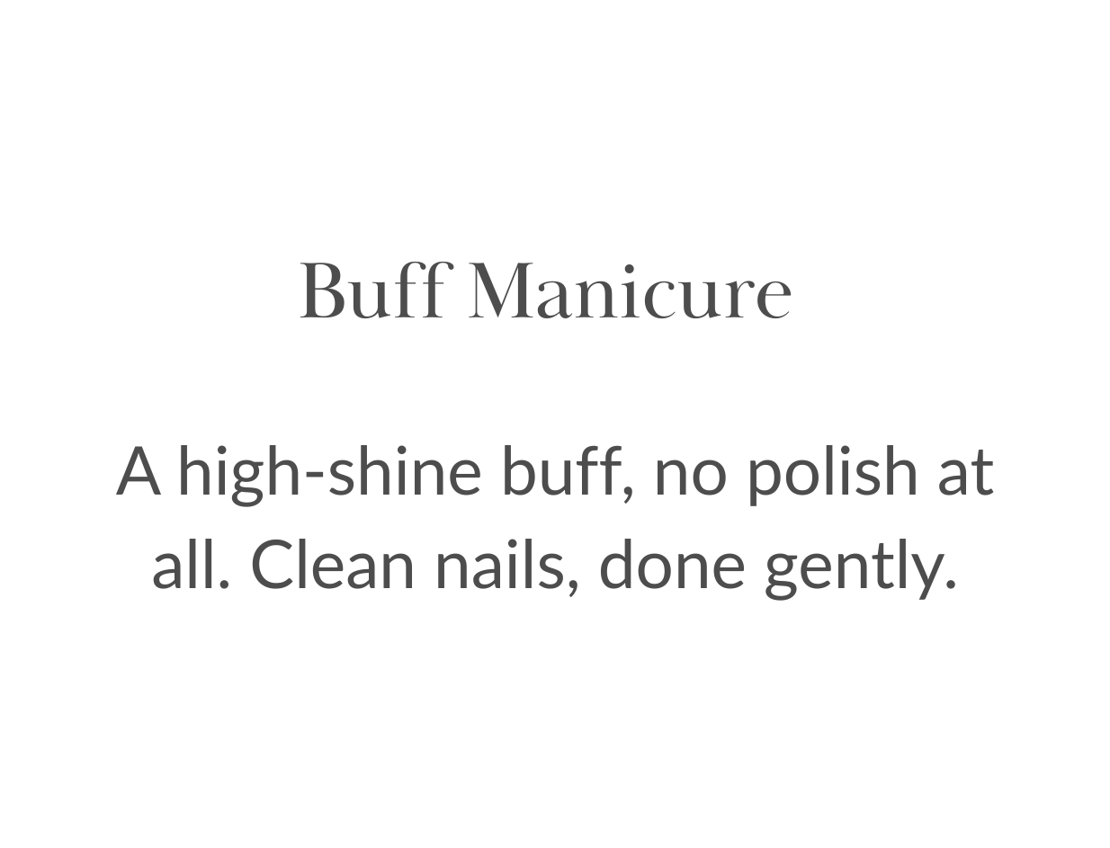 buffed bare nail manicure close-up, non-toxic finish