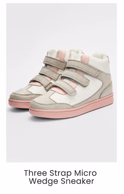 Three Strap Micro Wedge Sneaker