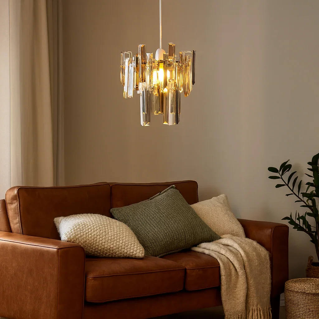 Image of Onega Champagne and Smoked Glass Easy Fit Pendant Shade