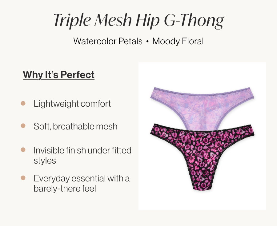 Triple mesh g thong